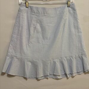 Southern Tide Blue A-Line Ruffled Skirt